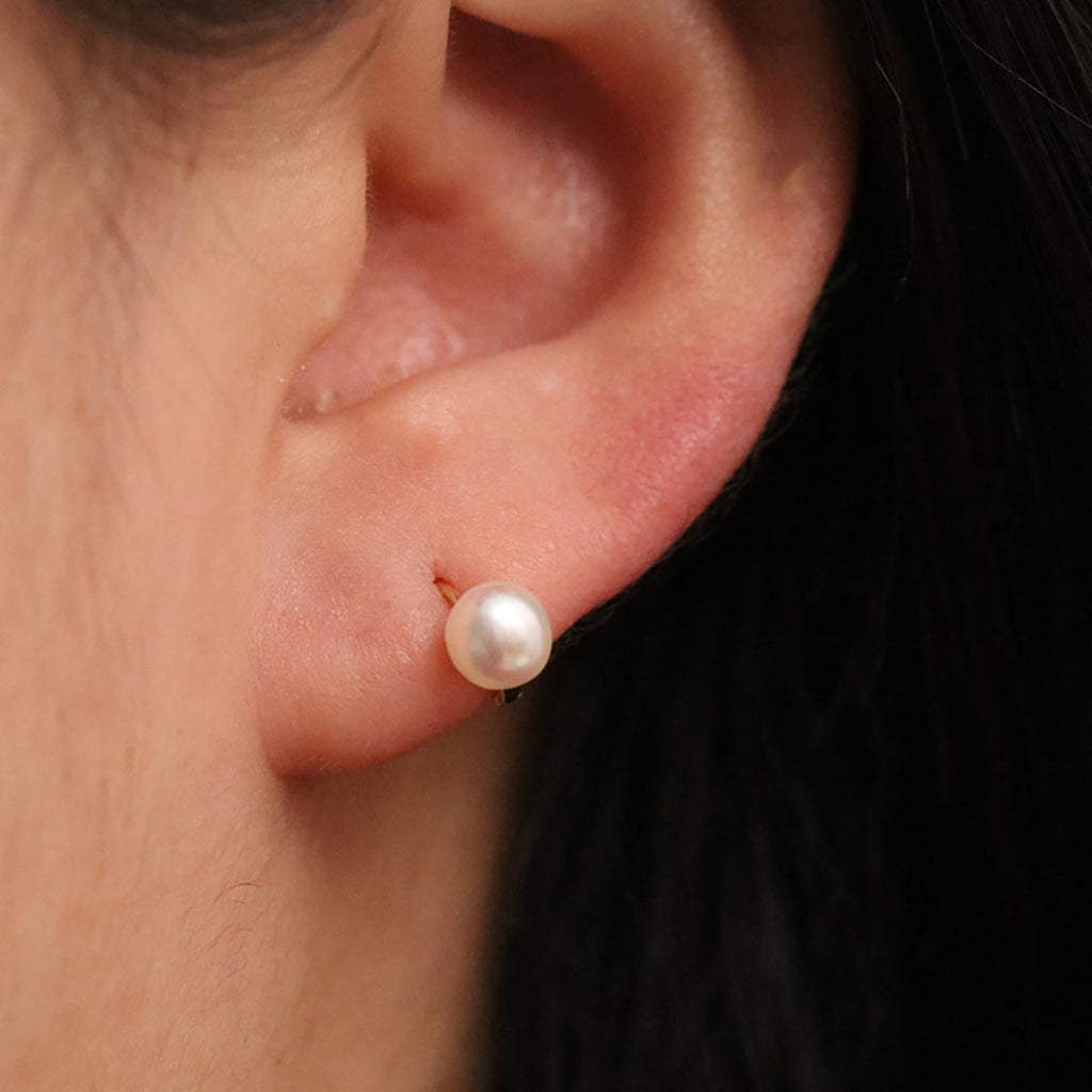 Freshwater Pearl Huggie Hoop Earrings – Women's 925 Sterling Silver Earrings UK