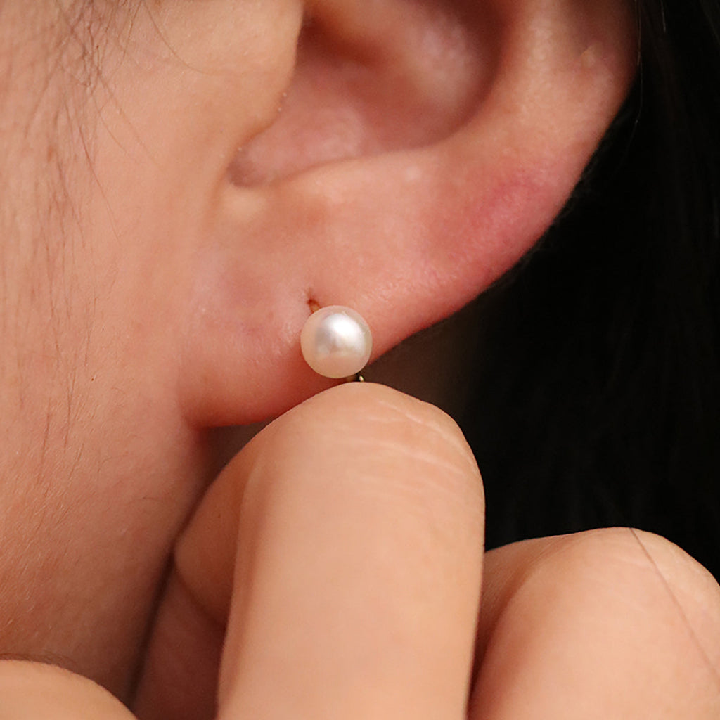 Freshwater Pearl Huggie Hoop Earrings – Women's 925 Sterling Silver Earrings UK