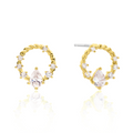 Cubic Zirconia Circle Rope Earrings – Women's 925 Sterling Silver Hoop Earrings UK