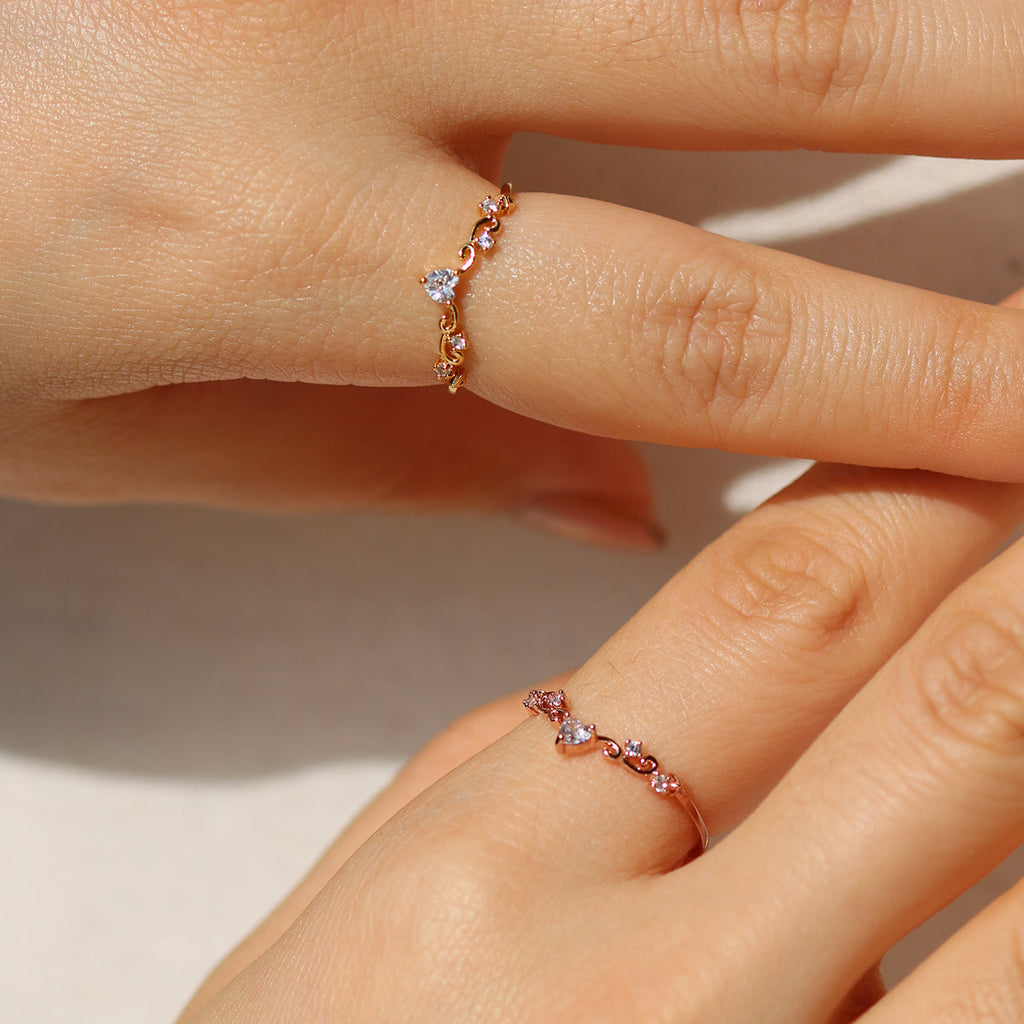 Elegant Heart Ring for Women – Gold Plated Statement Ring UK