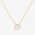 Cubic Zirconia Heart Leaf Necklace – Women's Gold Plated Necklace UK