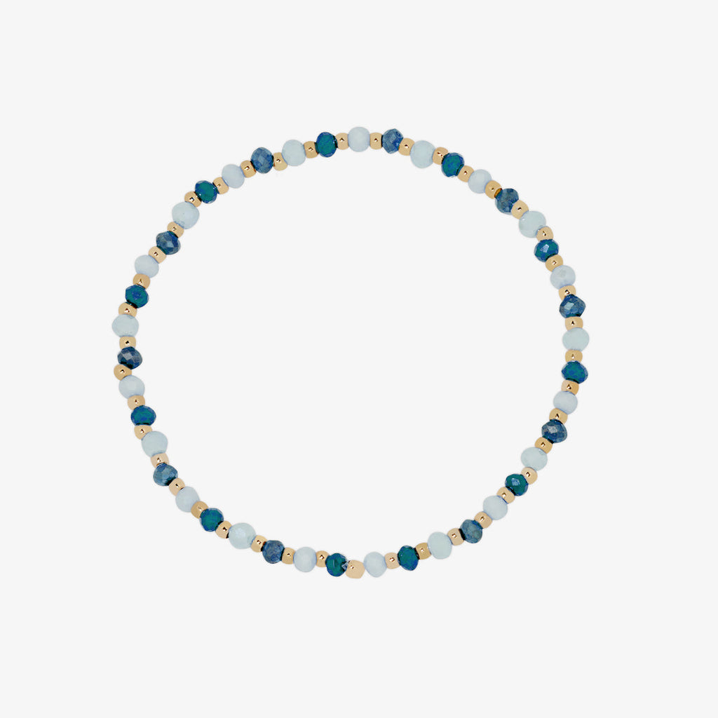 Gemstone Stretch Bracelet for Women – Gold Plated Stacking Bracelet UK