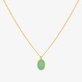 Gemstone Oval Pendant Necklace – Women's 925 Sterling Silver Necklace UK