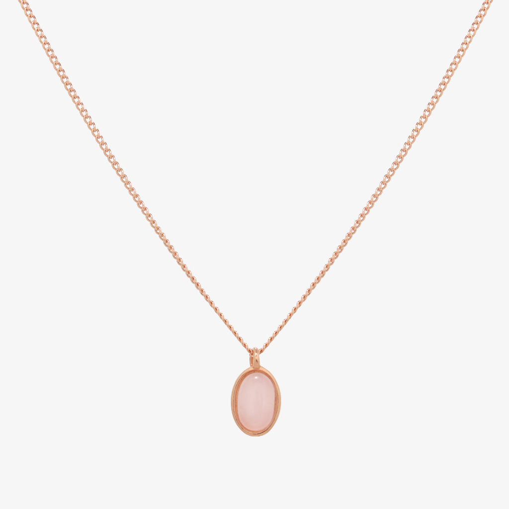 Gemstone Oval Pendant Necklace – Women's 925 Sterling Silver Necklace UK