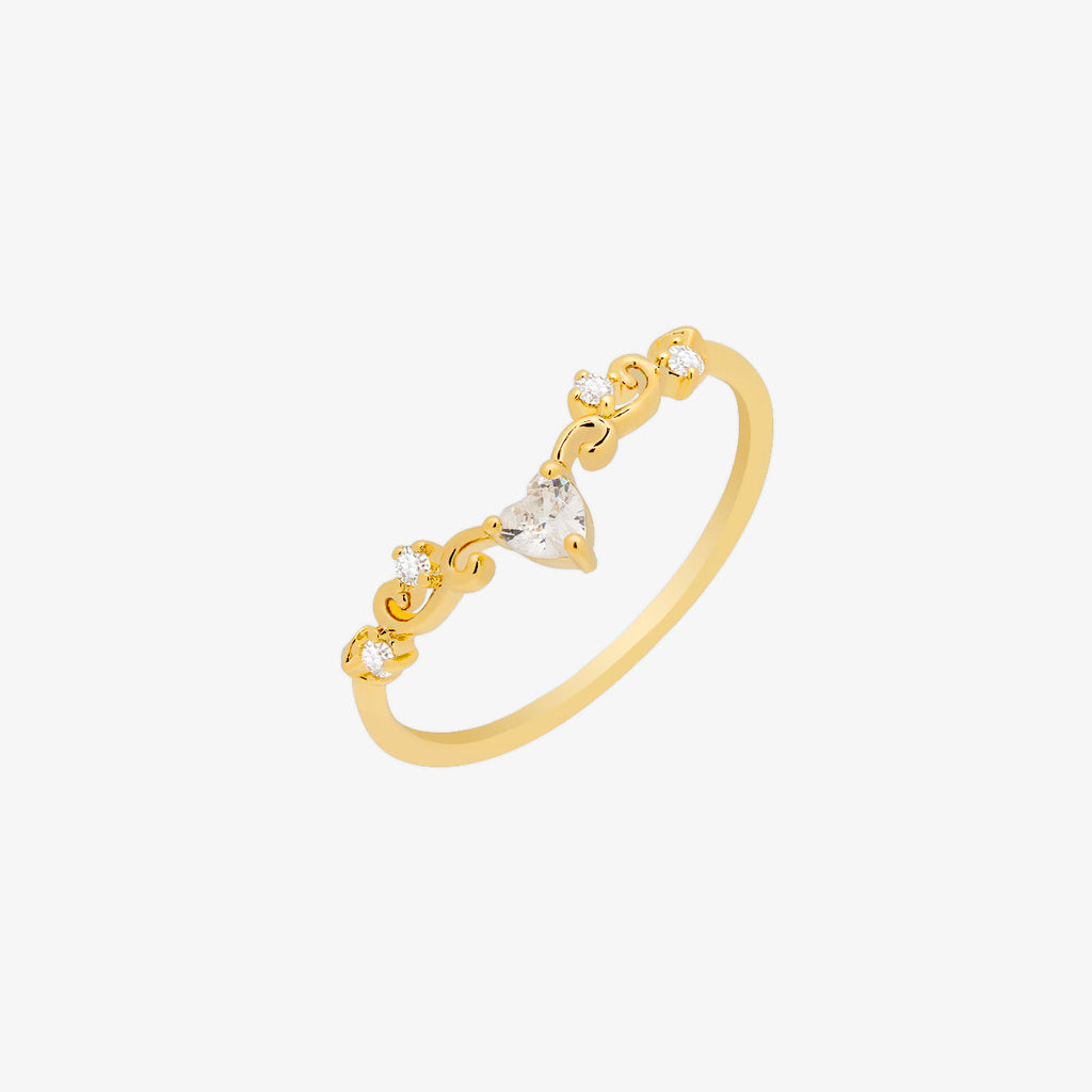 Elegant Heart Ring for Women – Gold Plated Statement Ring UK